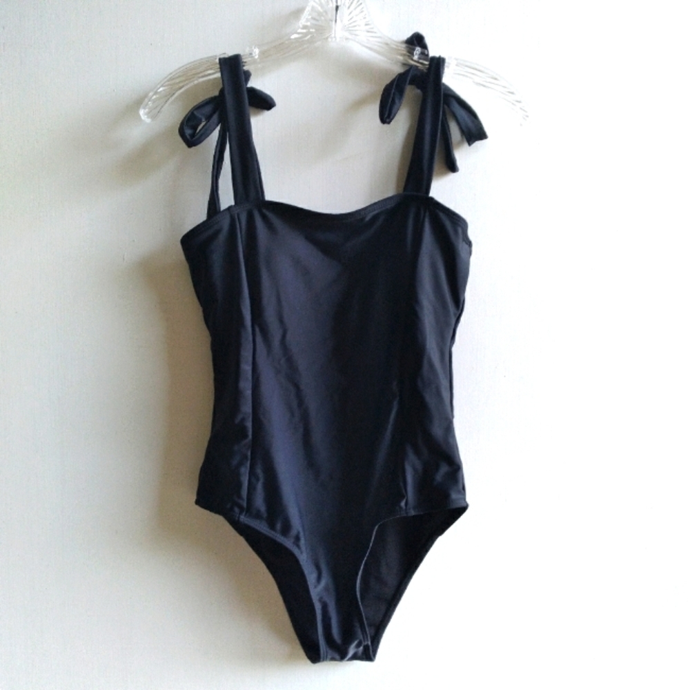 SHEIN Bathing Suit With Tie Straps Black Women's Small